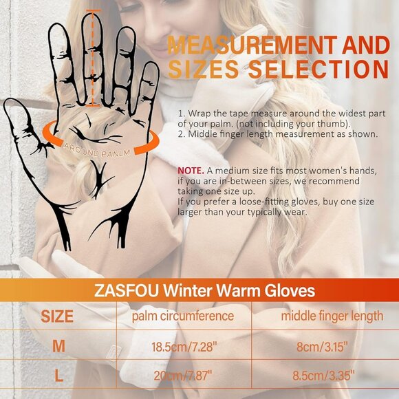 Women's Gray Winter Warm Touchscreen Thermal Fleece Lined Cold Weather Gloves - Picture 5 of 6